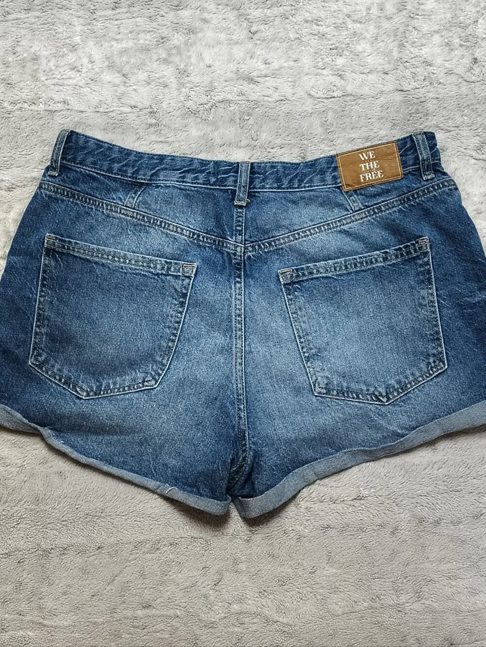 Free People We The Free Yours Truly Mid-Rise Cuffed Jean Shorts Women's 31 (34